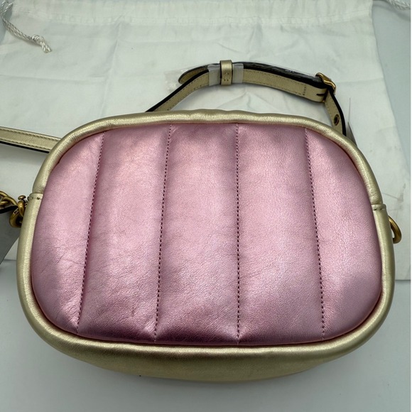 Coach Metallic Color Block Quilted Leather Small Camera Crossbody Bag Purse NWT - Picture 2 of 13